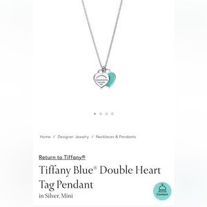 Tiffany & Co. Sterling Silver Double Heart Tag Pendant 🤍
